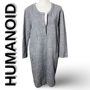 HUMANOID Cotton/ Wool Blend, Textured Tunic Style Dress, Oversized, Size M